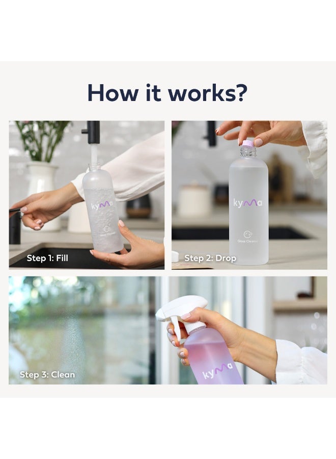 kyma Glass Cleaner Refill Bundle- Non-Toxic Surface Cleaner Refills - Wildflower Fragrance, Removes Dirt Without Streaks, Eco-Friendly Household Cleaner, Cleans Powerfully and is Affordable - Image 4