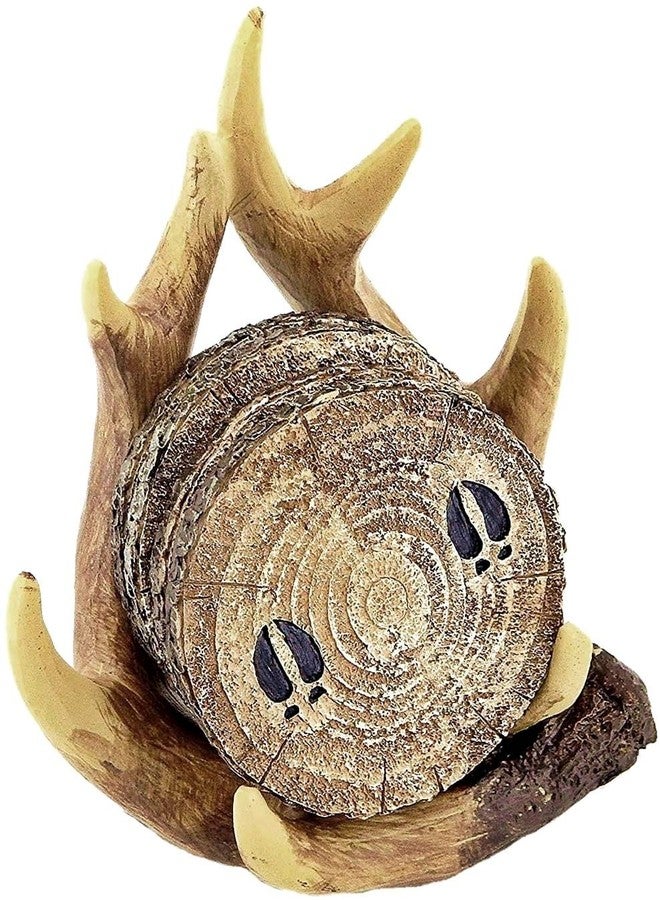 Bellaa 23295 Drink Coasters Set Deer Antler Table Beverage/Phone/Napkin Holder Outdoors Rustic Old West Home Decor Cabin Theme Lodge Mountain Man Cave Art - Image 2