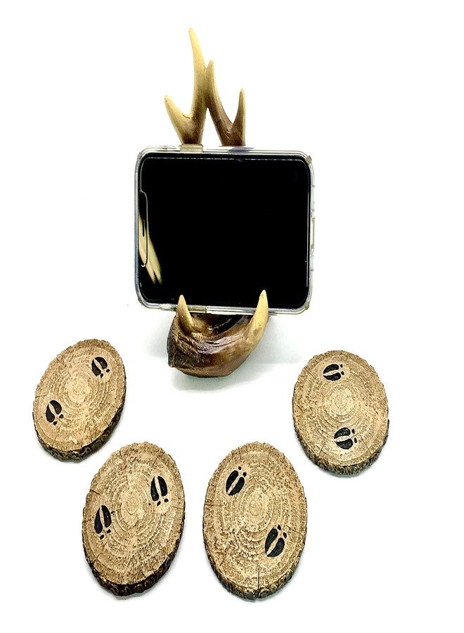 Bellaa 23295 Drink Coasters Set Deer Antler Table Beverage/Phone/Napkin Holder Outdoors Rustic Old West Home Decor Cabin Theme Lodge Mountain Man Cave Art - Image 4