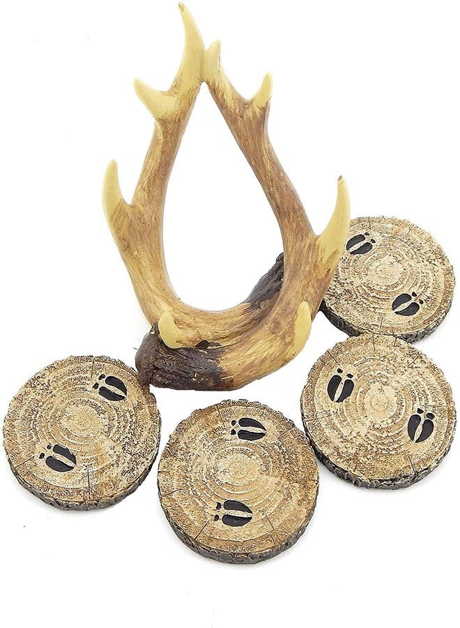 Bellaa 23295 Drink Coasters Set Deer Antler Table Beverage/Phone/Napkin Holder Outdoors Rustic Old West Home Decor Cabin Theme Lodge Mountain Man Cave Art - Image 3