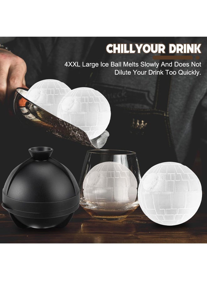 Ice Cube Moulds, Star Wars Large Ice Ball Maker with Leak Proof Lid, Star Silicone Round Ice Cube Ball Mould Easy Release Reusable Sphere Ice Cube Tray for Freezer Cocktails Bourbon - Image 4