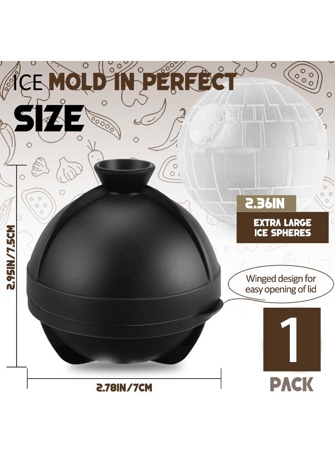 Ice Cube Moulds, Star Wars Large Ice Ball Maker with Leak Proof Lid, Star Silicone Round Ice Cube Ball Mould Easy Release Reusable Sphere Ice Cube Tray for Freezer Cocktails Bourbon - Image 2