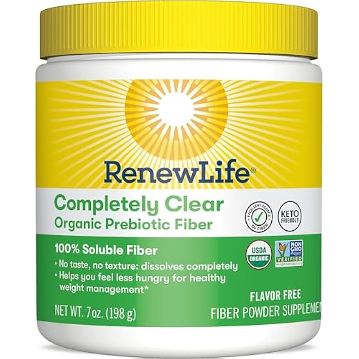 Renew Life Adult Completely Clear Organic Prebiotic Keto Friendly Fiber, Powder, 7 oz. (Package May Vary) - Image 1