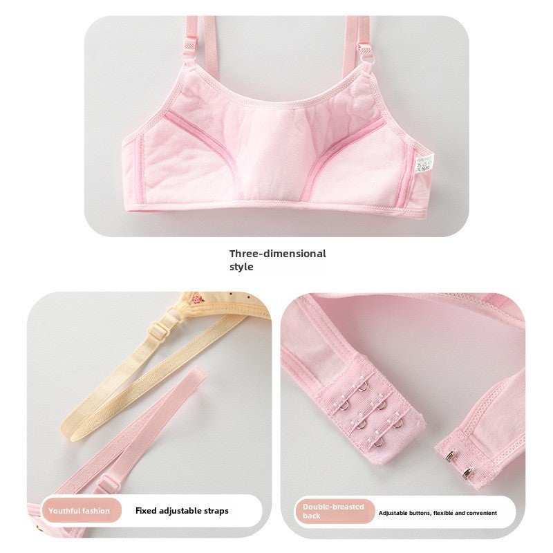 Girls Cotton Tank Top Bra 10-13 Years Pink - Image 5
