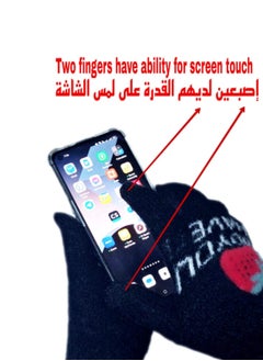 Generic Women girly strawberry mobile screen touch fingers winter wool gloves  - Image 3