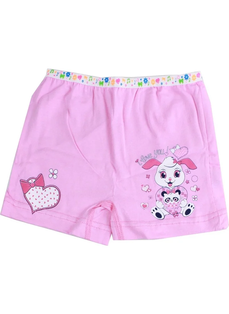 Tutku Elastane Printed Girls' Panties Boxer Shorts