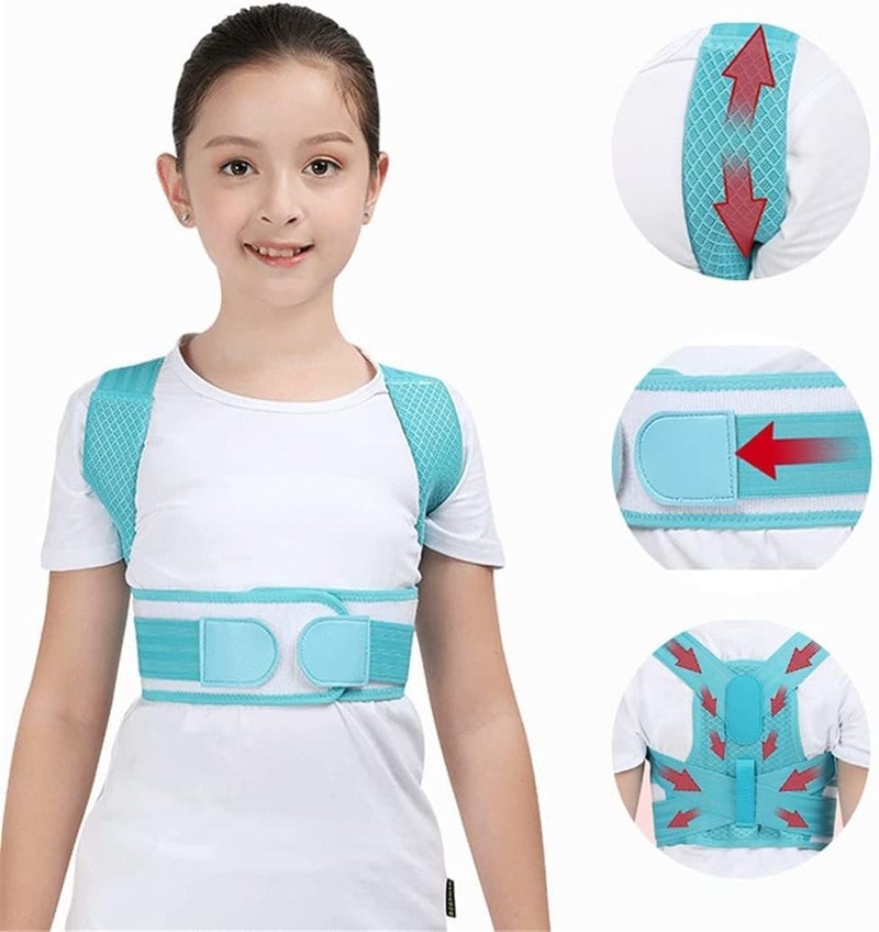 Posture Corrector Adjustable Kids Back Brace Children Upper Back Support Belt Orthopedic Corset Spine Lumbar Brace, Prevent Humpback Back Posture,Pink-Medium,Pink-Medium,Blue-L - Image 3