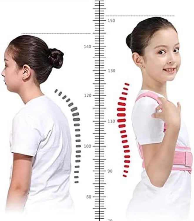 Posture Corrector Adjustable Kids Back Brace Children Upper Back Support Belt Orthopedic Corset Spine Lumbar Brace, Prevent Humpback Back Posture,Pink-Medium,Pink-Medium,Blue-L - Image 4
