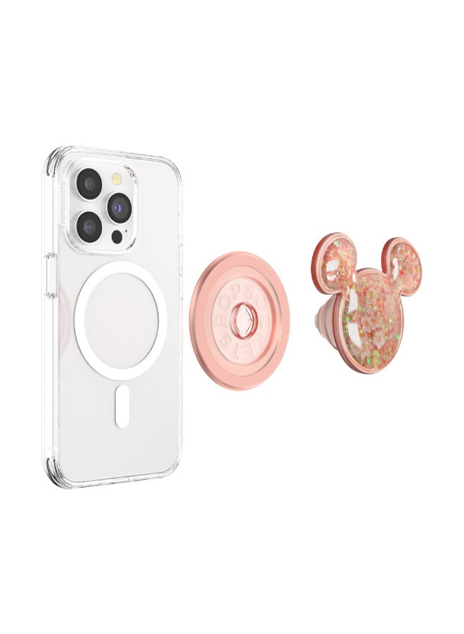 POPSOCKETS مقبض بوب جريب مرخص من ماغسيف | مقبض وهولدر مغناطيسي للهاتف، مغناطيس قوي، لجهاز آيفون 15/14/13/12 وحالات ماغسيف، يشمل حلقة محول للهواتف والحالات غير الماغسيف - مزيج ميكي وديزي - Image 4