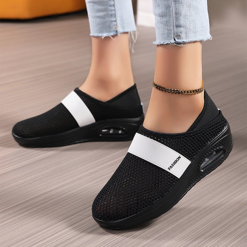 Spring Women''s Shoes for Outer Wear Mesh Casual Shoes Slip-On Breathable Lazy Shoes Flats Fly Woven Breathable 41 Large Size 42 - Image 4