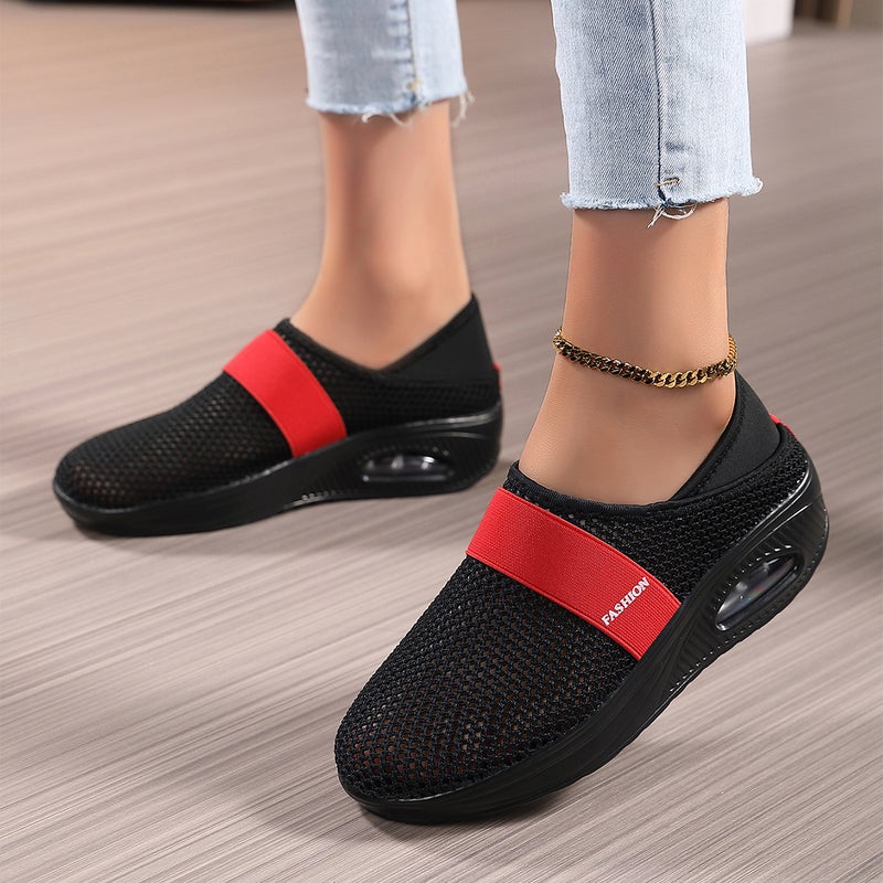 Spring Women''s Shoes for Outer Wear Mesh Casual Shoes Slip-On Breathable Lazy Shoes Flats Fly Woven Breathable 41 Large Size 42 - Image 1