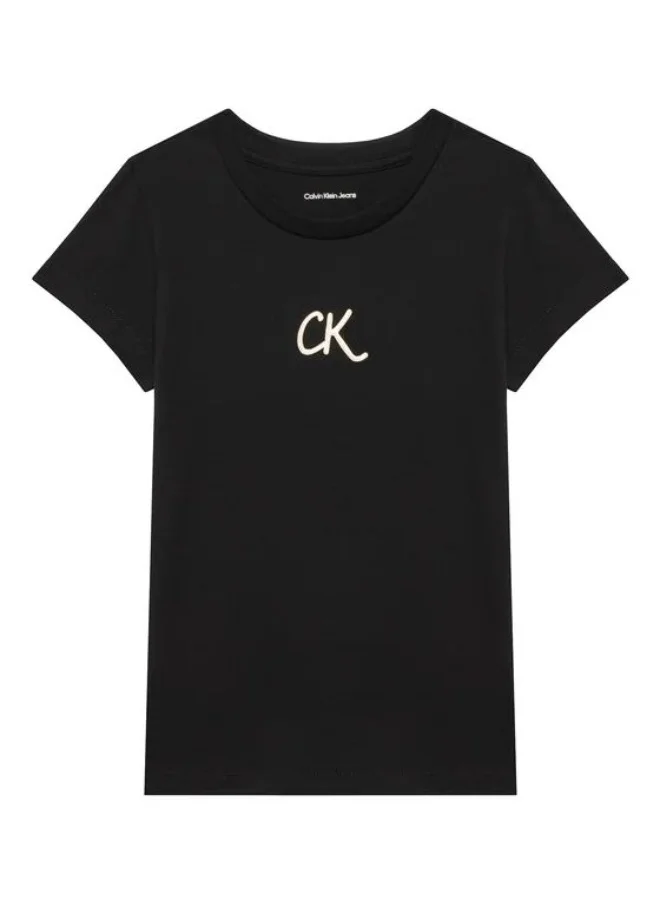 Calvin Klein Jeans Kids Glitter Crew Neck T-Shirt