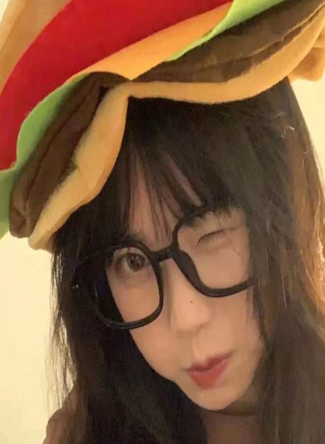 GORBUS Unique Headgear Cartoon Unique Cheeseburgers Shaped Headgear Fast Food Hamburger Caps Photo Props For Carnivals Cosplay - Image 5