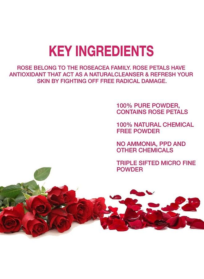 Organix Treasure Pure And Natural Double Filtered Rose Petal Powder For Skin Face Pack Mask For Fairness Tanning & Glowing Skin (100Gm)  - Image 4