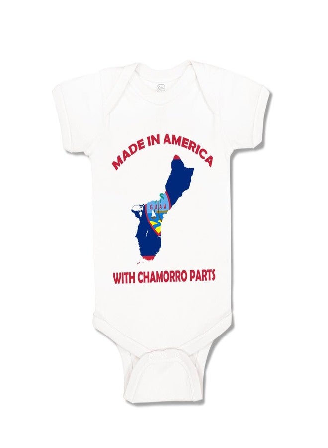 Speedy Pros Baby Bodysuit Made in America with Chamorro Guam Parts Funny Cotton Boy & Girl Clothes White Newborn - Image 1