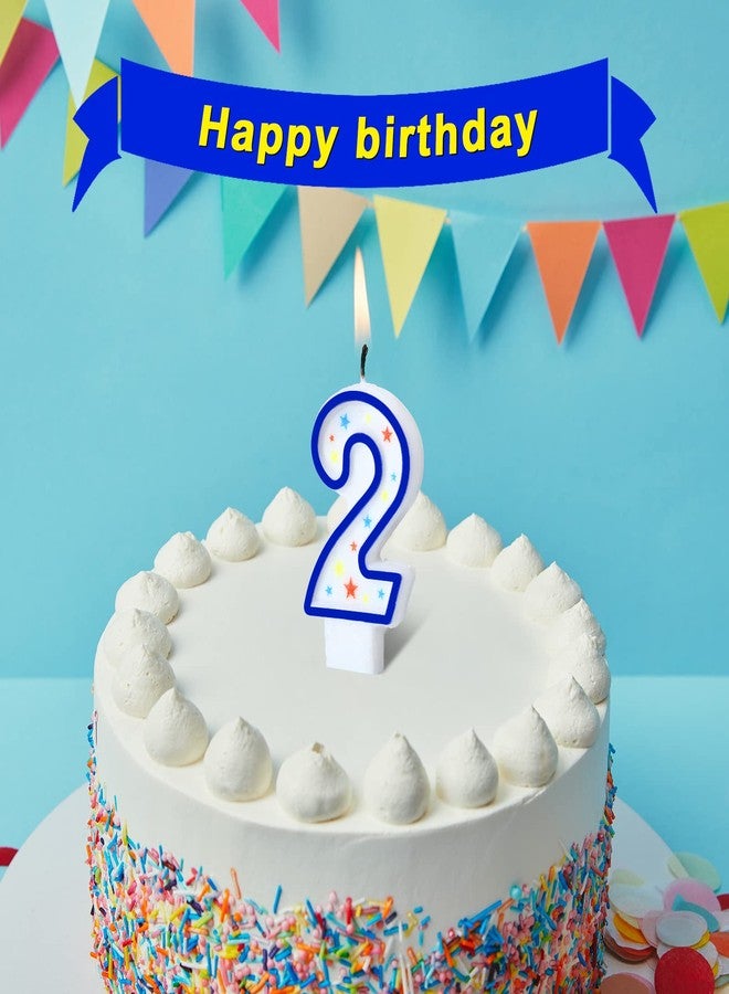 MTLEE 50 Pcs Birthday Number Candles, Polka Dot Colorful Birthday Cake Candles, 0-9 Cake Topper Candle Decoration for Birthday Wedding Anniversary Reunions Celebration Party (Blue) - Image 5