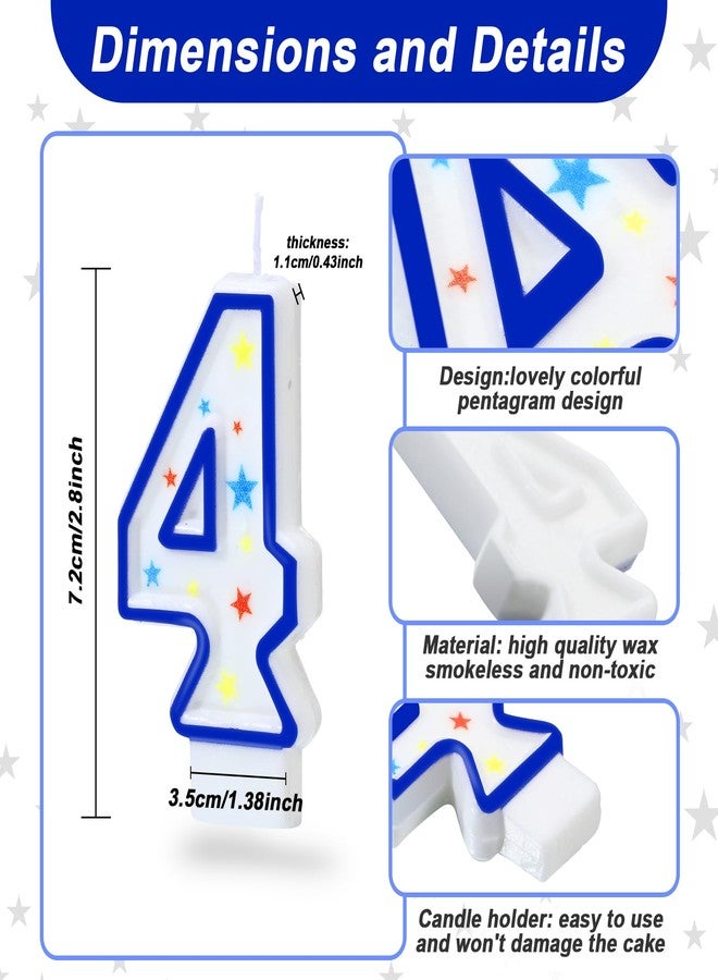 MTLEE 50 Pcs Birthday Number Candles, Polka Dot Colorful Birthday Cake Candles, 0-9 Cake Topper Candle Decoration for Birthday Wedding Anniversary Reunions Celebration Party (Blue) - Image 2