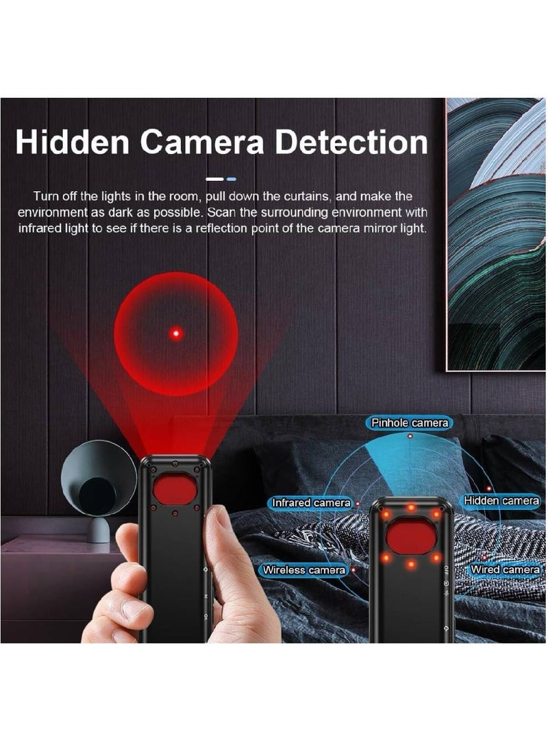 Arabest - New Design Hidden Camera Detectors, Aunty Hidden Detection Devices, Car GPS Tracker Detector, Wireless Signal Anti-Sneak Anti-Monitoring Scan Tracker Detector IR Camera Detector Black - Image 1