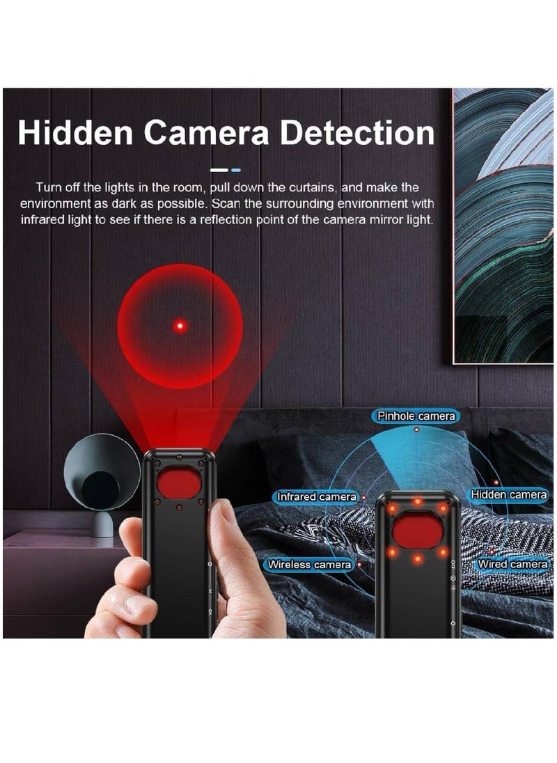 Arabest - New Design Hidden Camera Detectors, Aunty Hidden Detection Devices, Car GPS Tracker Detector, Wireless Signal Anti-Sneak Anti-Monitoring Scan Tracker Detector IR Camera Detector Black - Image 1