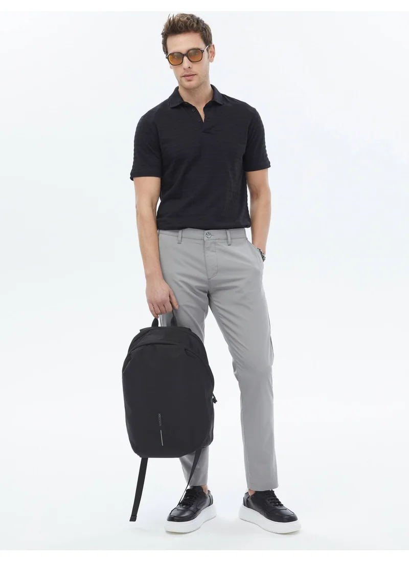 Kip Gray Woven Slim Fit Casual Trousers