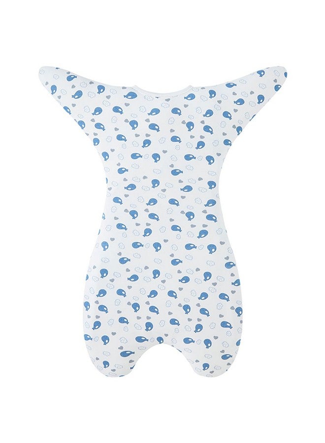 Enrich YLife Transitional Swaddle Sack For Baby 03 Months Sleep Sack With Arms Up Halflength Sleeves And Mitten Cuffs 2Way Zipper Sleeping Bag For Newborn Baby Boys And Girls (Whales Small)  - Image 2