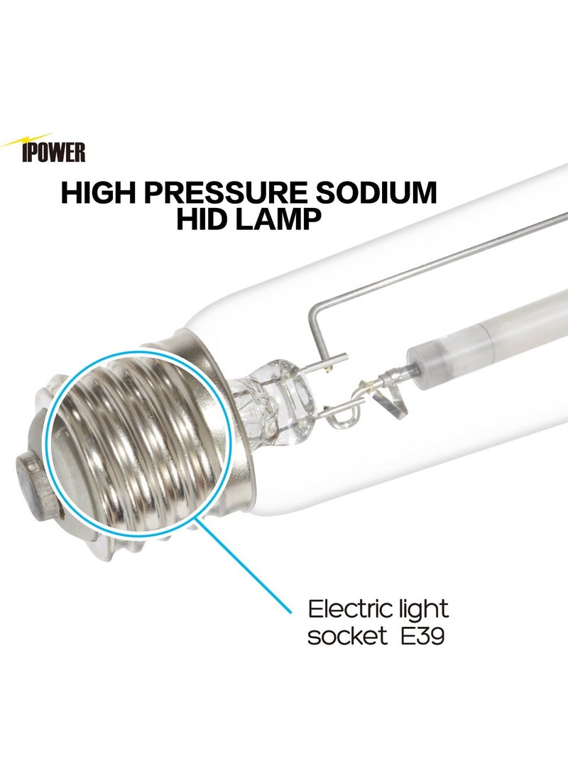 iPower iPower GLBULBH600X6 6Pack 600W Pressure Sodium HPS Grow Light Bulb for Plants High PAR Enhanced Red and Orange Spectrums CCT 2100K Glass  - Image 4