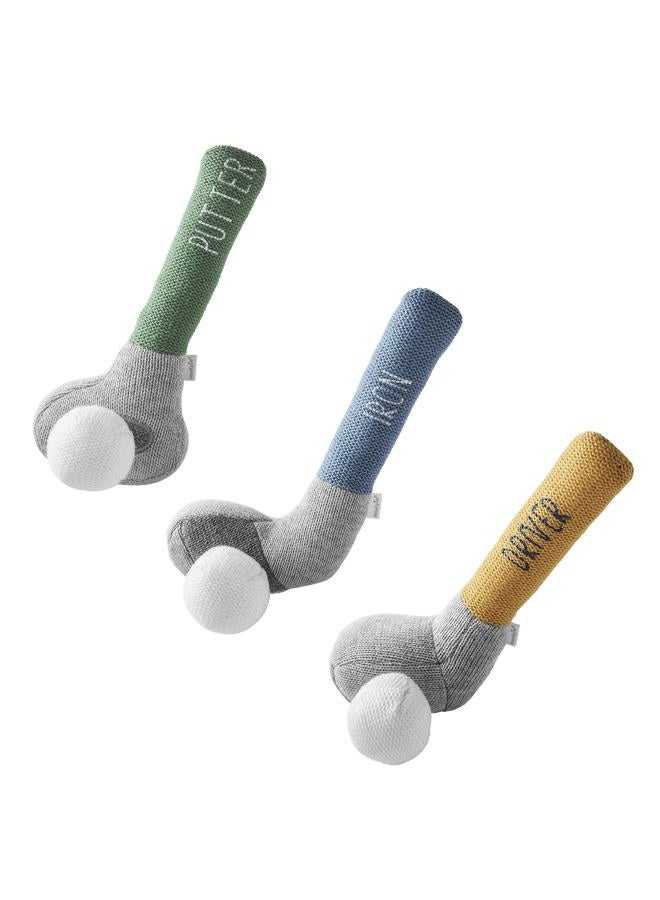 mud pie Children's Goft Knit Rattle, Yellow Driver Club - Image 3