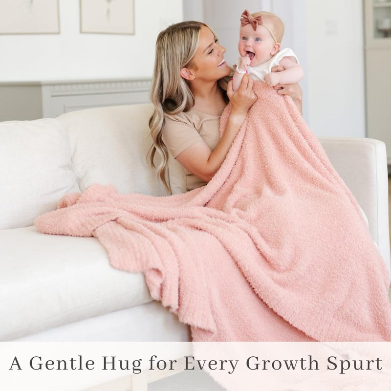 SARANONI Bamboni Luxury Baby Blanket | Cozy & Soft Plush Receiving Blankets | Perfect for Girls & Infant Baby Boy Blankets | Peach - 30â€ x 40" - Image 5