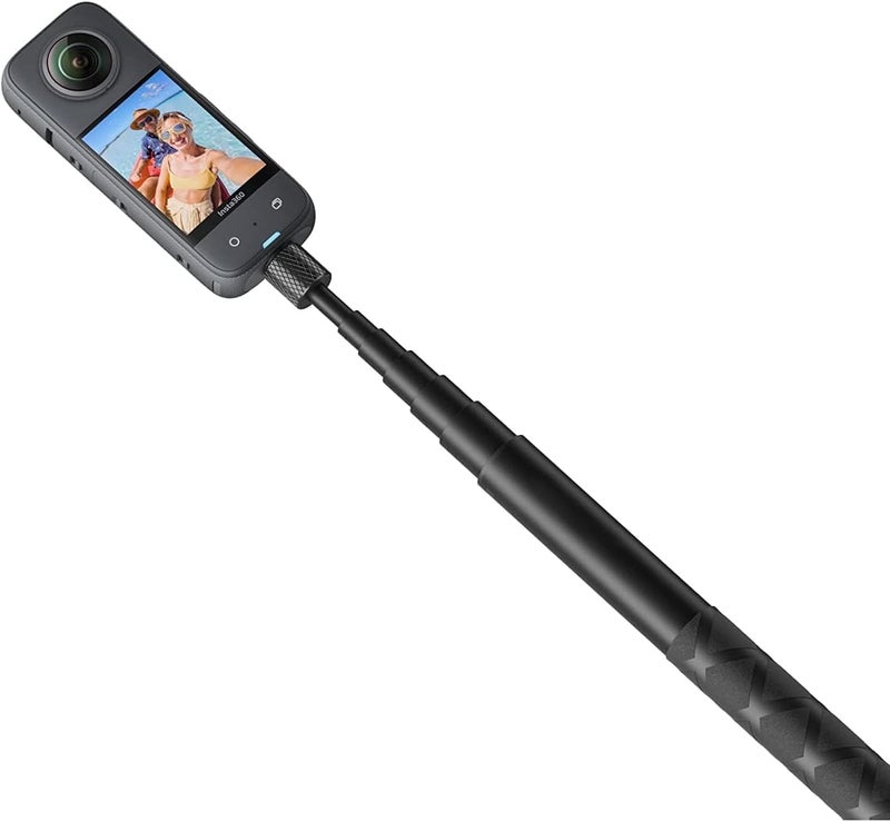 GadgetBite Universal Invisible Monopod Stick Compatible with Insta360 One X/One R, GoPro Hero 12/11/10/9/8/7/6, SJCAM & YI Action Cameras | Lightweight Selfie Stick (21 x 11 x 5 cm) - Black - Image 4