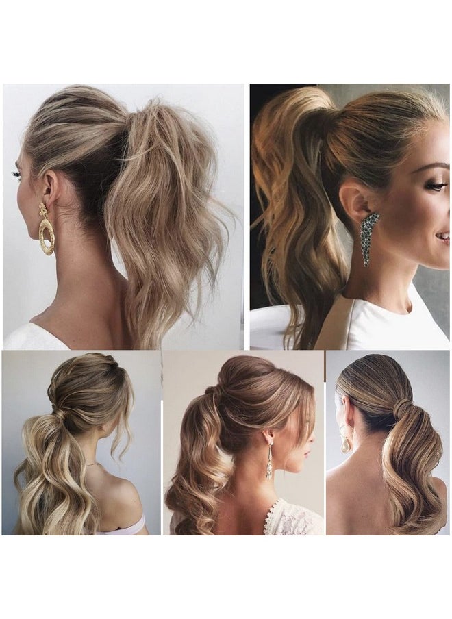 Ugrace Hair - وصلات شعر ذيل الحصان الأشقر من Grace Hair، وصلات شعر بشري للنساء، وصلات شعر ذيل الحصان، ملفوفة حول ذيل الحصان الطويل، شعر مستقيم من قطعة واحدة (تسليط الضوء على 14 بوصة P10/613) - Image 1