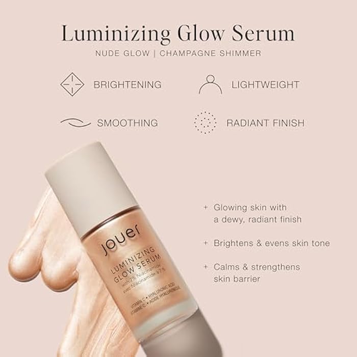 Jouer Luminizing Glow Drops for Face, Dewy Serum for Glowing Skin, 7% Niacinamide, Hyaluronic Acid, & Glycerin, 1 fl oz - Image 2
