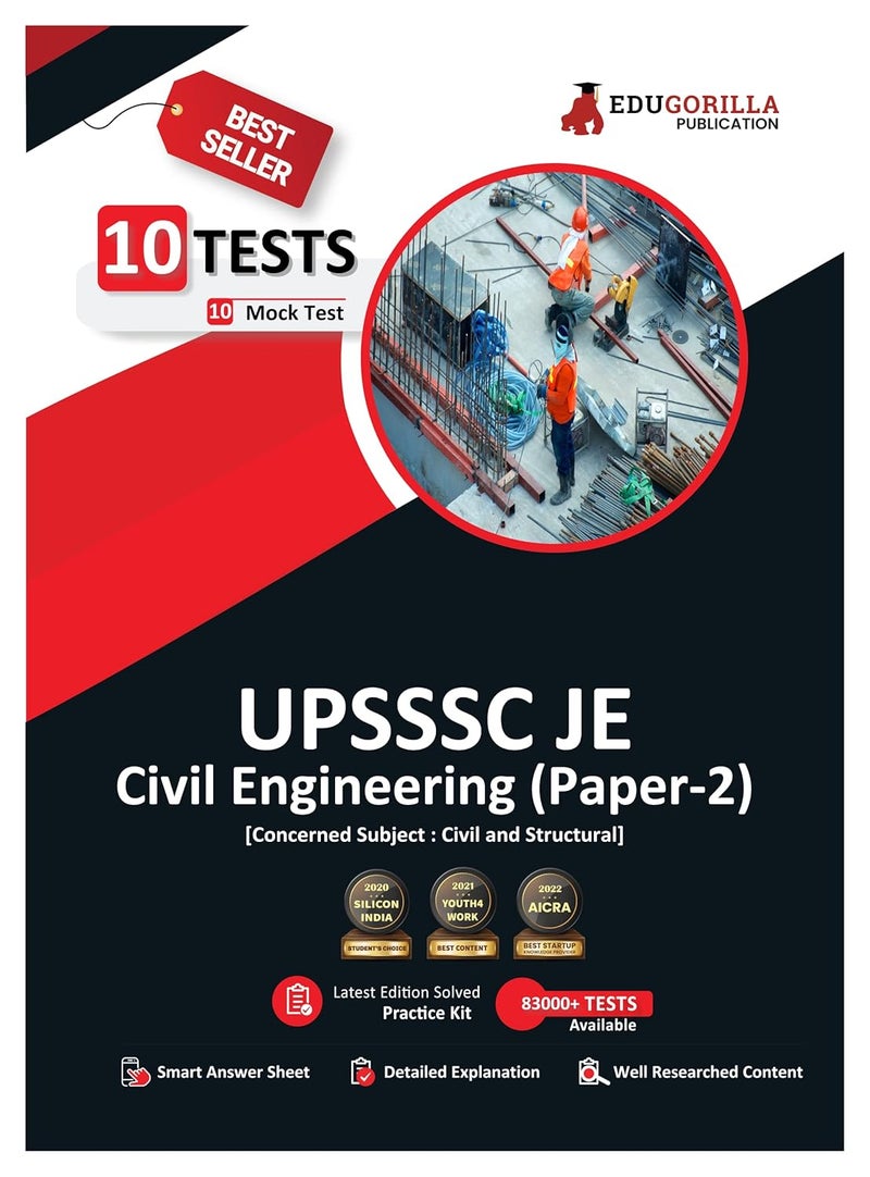 UPSSSC JE Civil Engineering (Paper II) Concerned Subject (Civil and Structural) Exam 2024 - 10 Full Length Mock Tests (1200 Solved Questions) with Free Access to Online Tests  - Image 1