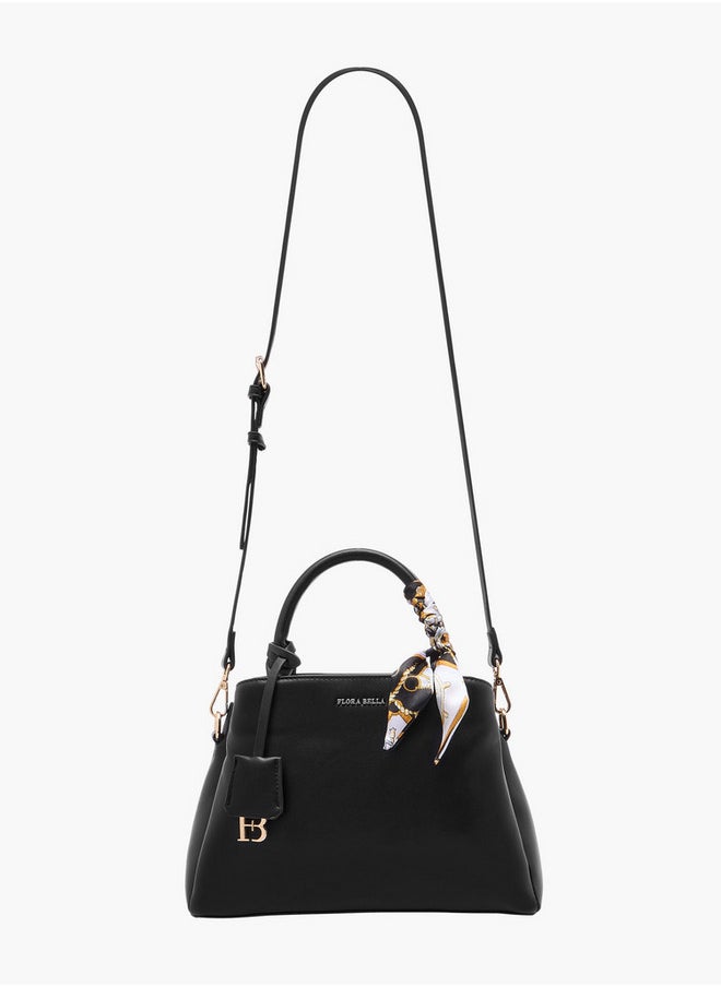 Flora Bella By Shoexpress Women's Monogram Print Tote Bag with Scarf Accent and Detachable Strap  - Image 3