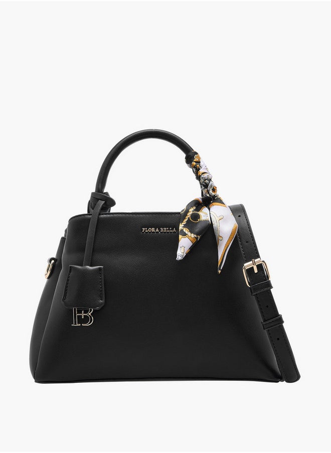 Flora Bella By Shoexpress Women's Monogram Print Tote Bag with Scarf Accent and Detachable Strap  - Image 1