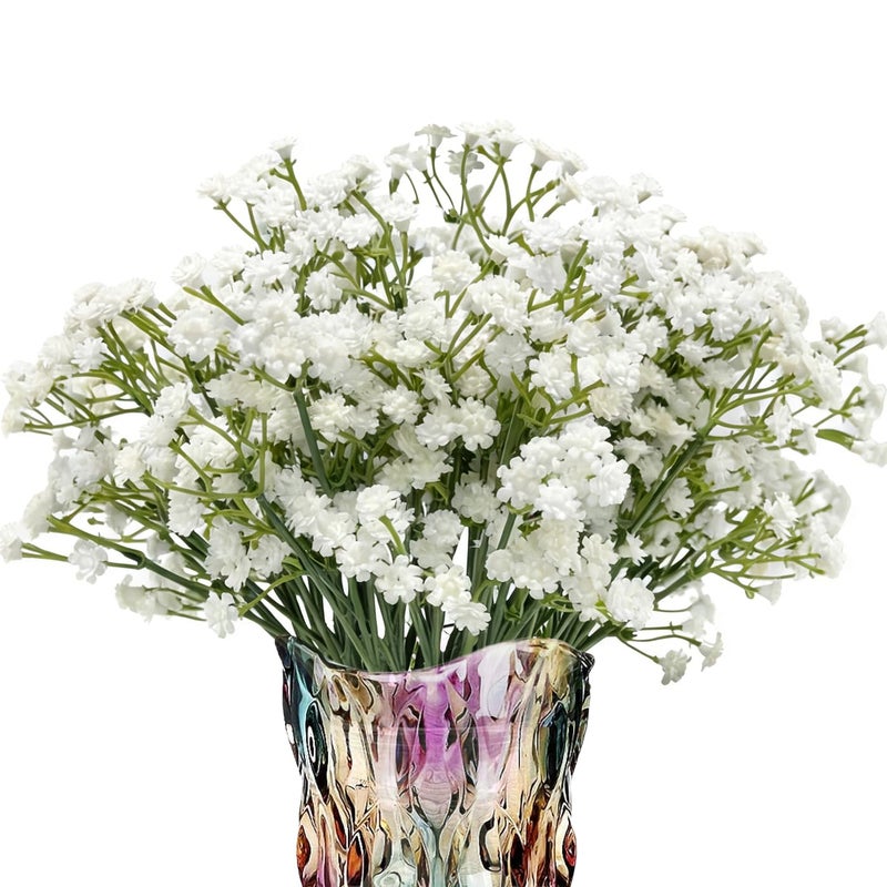 LYRWI 6-Pcs 21â€ Secure-Stem Realistic Artificial White Babys Breath (Gypsophila) Flowers with No-Shedding Design â€” Perfect for Wedding Centerpieces, Home Decor & Vase Fillers - Image 1