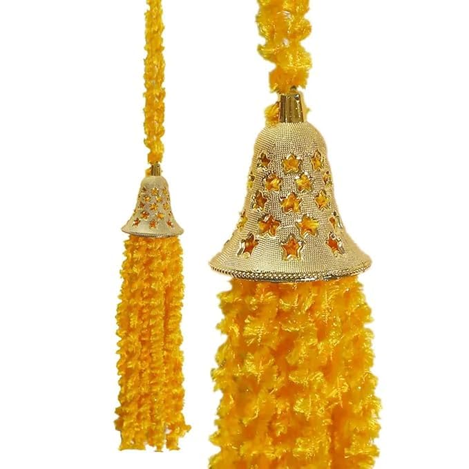 HITAGE BAG STORE Shyam Enterprises Handmade Unique MiniLong Feather Wool Tassels with Bell Used for Decoration Door Hanging for Festivals Parties Puja Home Office Diwali Decoration Pack of 10  - Image 1