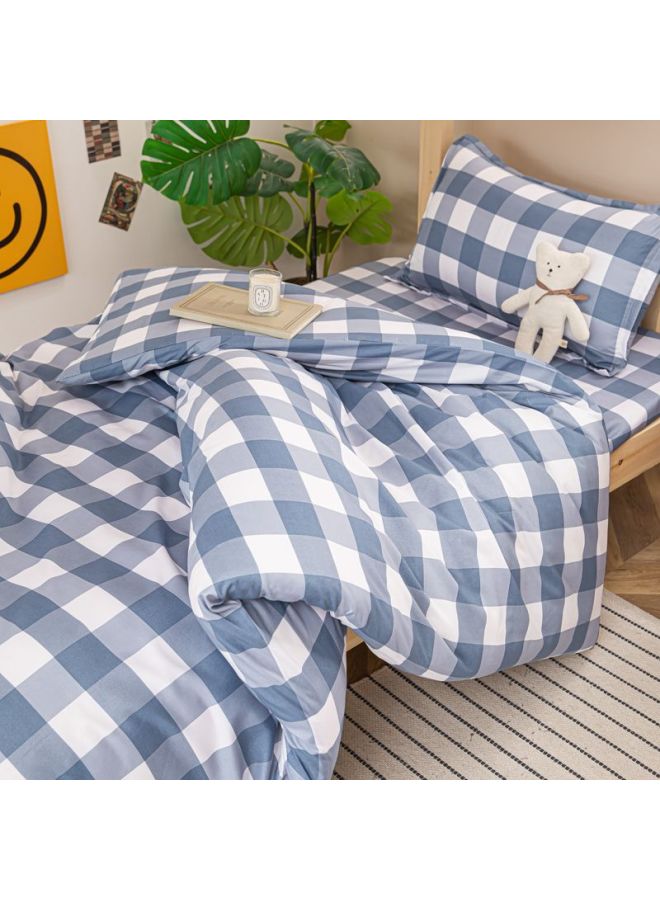 Top And Bottom Bunk Of Dormitory Shelf Bed For College Students-Color:Blue Medium Grid-Specifications: - Image 1