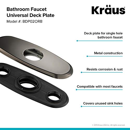 KRAUS Deck Plate for Bathroom Faucet in Oil Rubbed Bronze BDP02ORB - Image 3