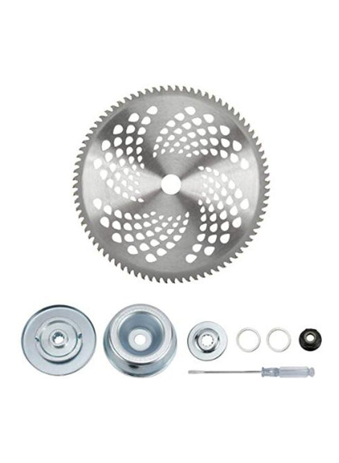 NIBEMINENT Lawn Mower Brush Cutter Blade With Adapter Accessories Set Silver - Image 1