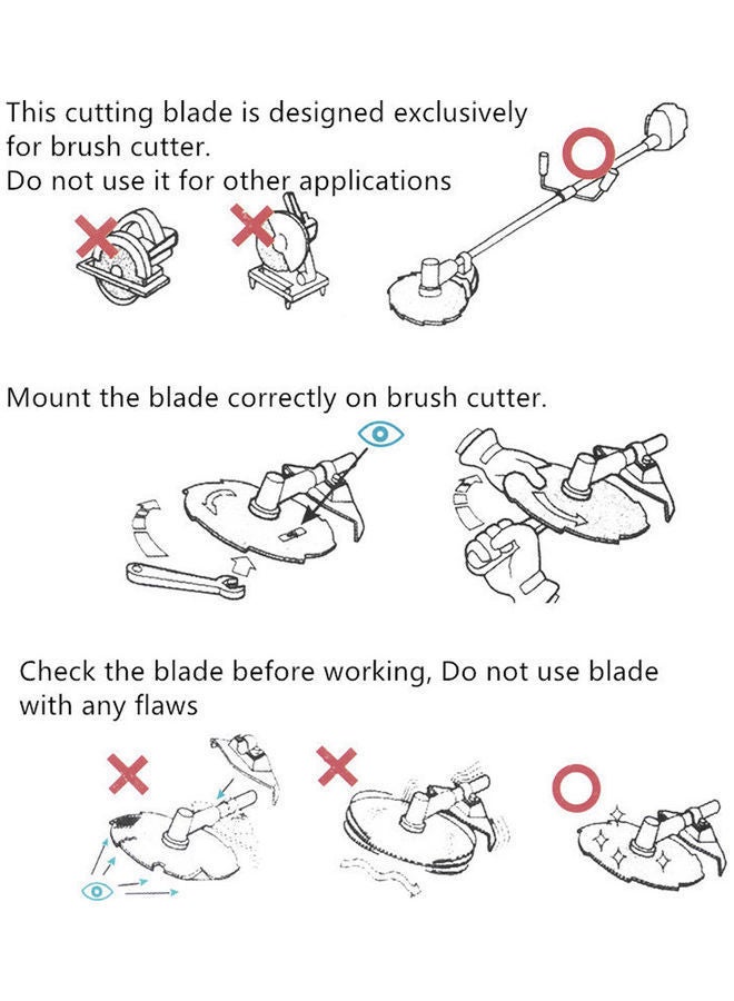 NIBEMINENT Lawn Mower Brush Cutter Blade With Adapter Accessories Set Silver - Image 2