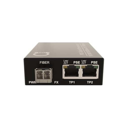 ADNET 2 PoE Port Gigabit PoE/PoE+ Multimode LC 850nm Fiber Media Converter - Supplies IEEE 802.3 PoE & PoE+ PSE Power Over Ethernet & Extends over Multimode Fiber with PoE PSE Support | up 550m (0.34 Miles) - Image 1