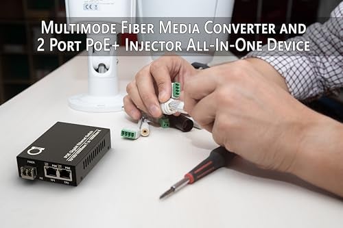 ADNET 2 PoE Port Gigabit PoE/PoE+ Multimode LC 850nm Fiber Media Converter - Supplies IEEE 802.3 PoE & PoE+ PSE Power Over Ethernet & Extends over Multimode Fiber with PoE PSE Support | up 550m (0.34 Miles) - Image 4