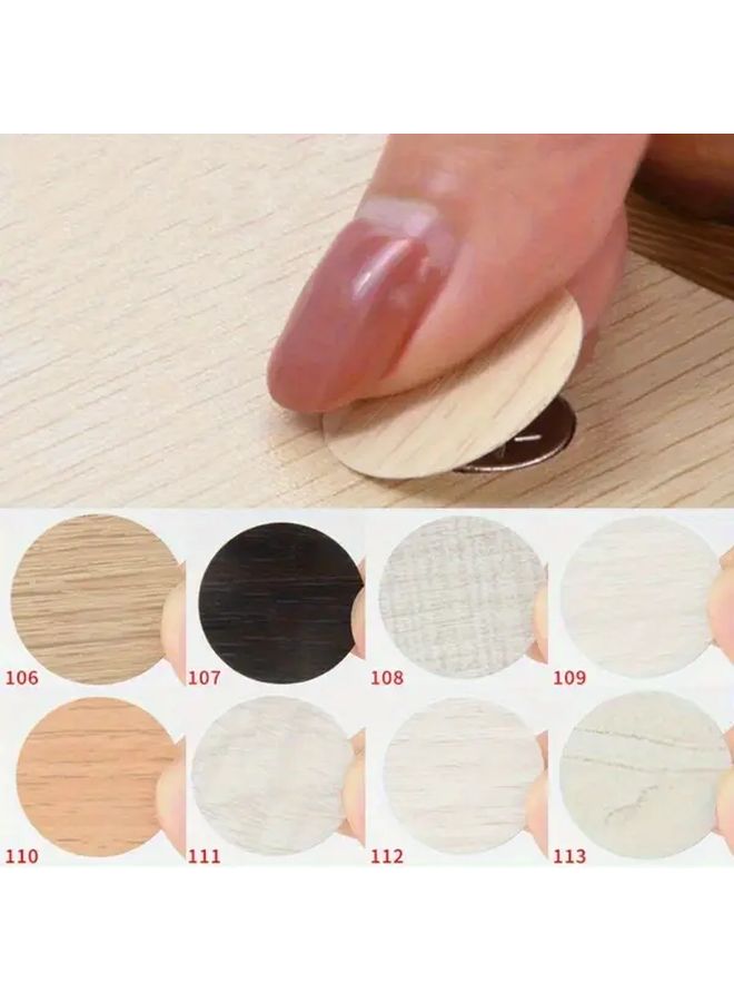 Self Adhesive Furniture Screw Hole Covers 21mm 6 Colors Wood Grain PVC Caps - Image 1