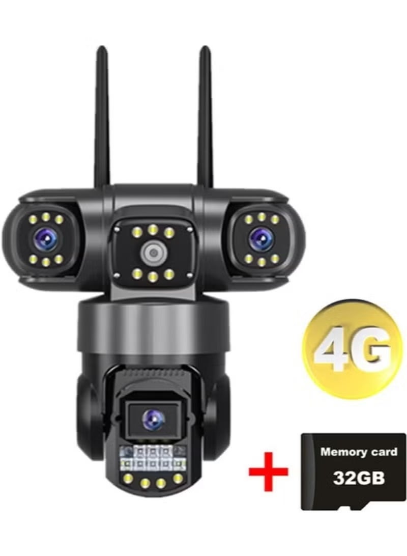 JAJEEK Solar-Powered Surveillance Camera with Triple Lens | 3-View Display & 4G Remote Monitoring | 6MP HD Night Vision with Infrared, Full Color & Smart Modes | Wireless Outdoor Security Camera with Long Battery Life for Home & Property Protection - Image 1