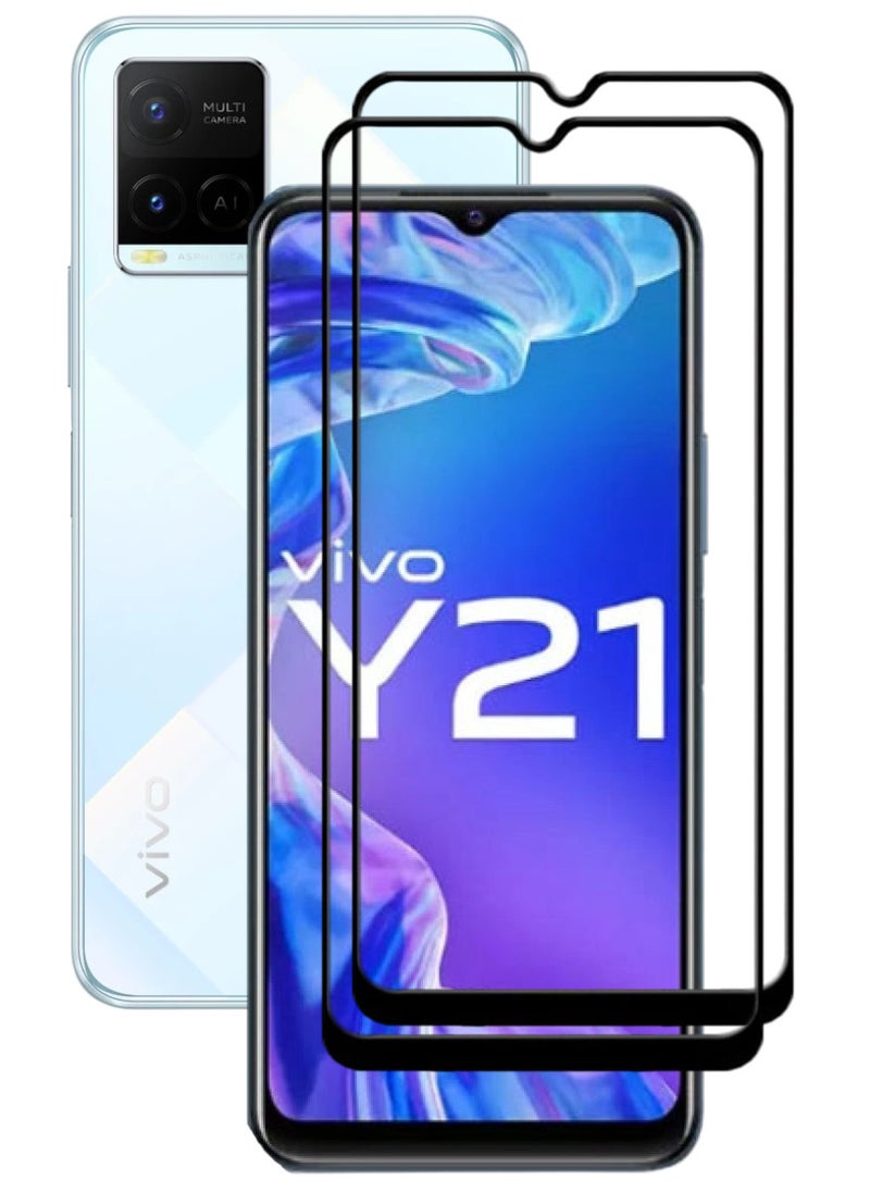 ACLIX 2 Pieces Antistatic ESD Dustproof Premium Quality High Definition Tempered Glass Screen Protector Designed For vivo Y21 - Image 1