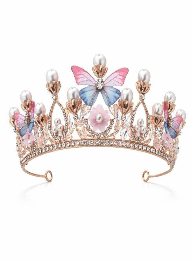 Purvaa Collection تاج أميرة الفراشة هدية مثالية لعيد ميلاد فتاة جميلة | طقم تاج مرصع بأحجار الراين - زينة تيجان للبنات | إكسسوارات شعر مثالية للتنكر، وأعياد الميلاد، والاحتفالات للبنات والسيدات - Image 1