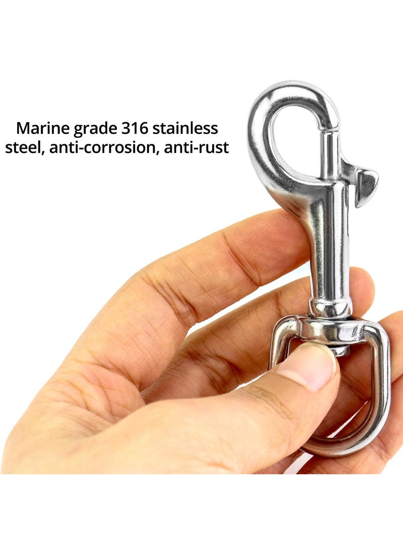 QWORK QWORK 312Swivel Eye Bolt Snap Hook 2Pcs 316 Stainless Steel Single Ended Trigger Snap Clips for DivingPet LeashKey ChainFlagClothes Line  - Image 2