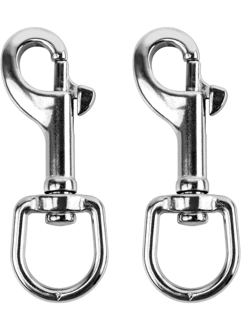 QWORK QWORK 312Swivel Eye Bolt Snap Hook 2Pcs 316 Stainless Steel Single Ended Trigger Snap Clips for DivingPet LeashKey ChainFlagClothes Line  - Image 1