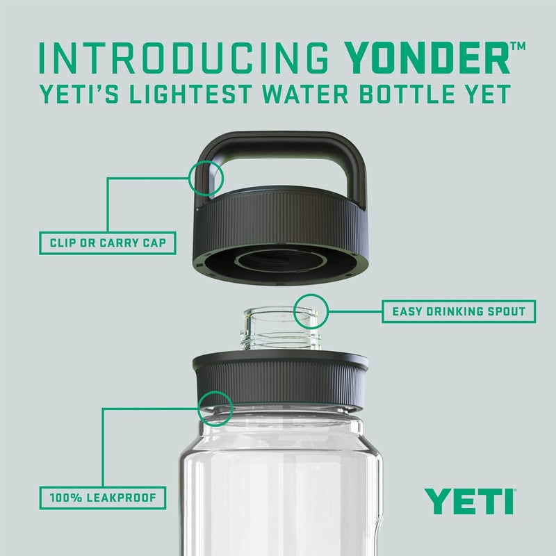 YETI Yonder 1L/34 oz Water Bottle with Leakproof Yonder Chug Cap, Clear - Image 2