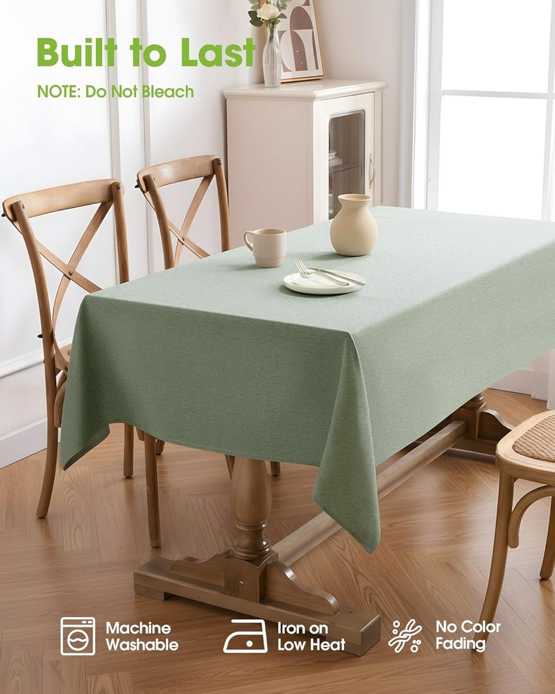 Sage Green Table Cloth for Rectangle Tables - Water, Stain, and Wrinkle Resistant, 52x70 Inch - Image 4